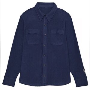 NWT Victoria’s Secret PINK Reverse Fleece Shacket Top Midnight Navy XL oversized